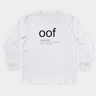 Oof Roblox Effect Kids Long Sleeve T Shirts Teepublic - black and white long sleeve roblox