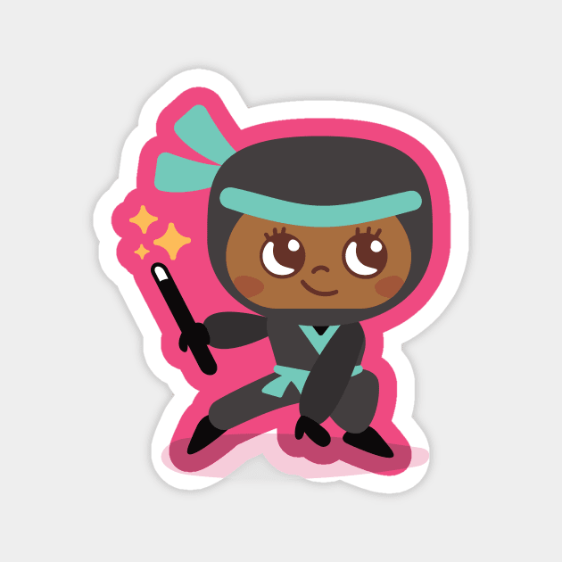 Teal Ninja Magnet by Language Ninjas