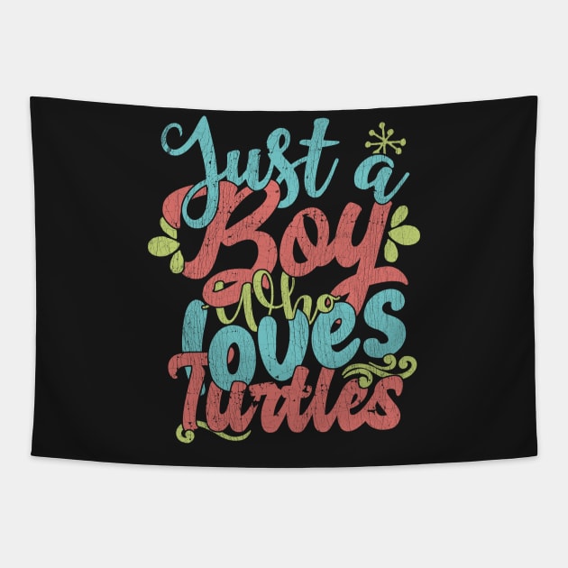 Just A Boy Who Loves Turtles Gift product Tapestry by theodoros20