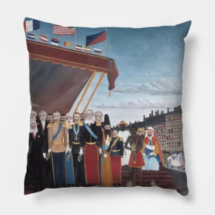 The Representatives of Foreign Powers Coming to Greet the Republic as a Sign of Peace by Henri Rousseau Pillow