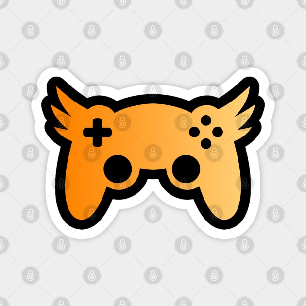 Winged Golden Video Game Controller Magnet by Axiomfox