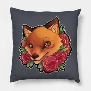 Fox 'n roses Pillow