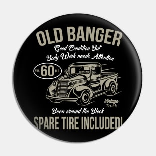 60th Birthday T-Shirt Vintage Old Banger 60 years old Gift Pin