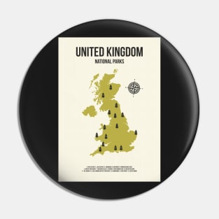 United Kingdom National Parks Map Pin