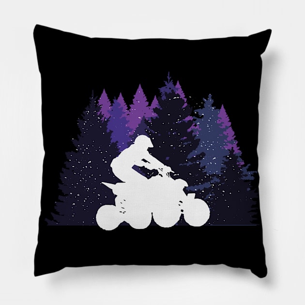 Quad in beautiful nature Pillow by GreenOptix