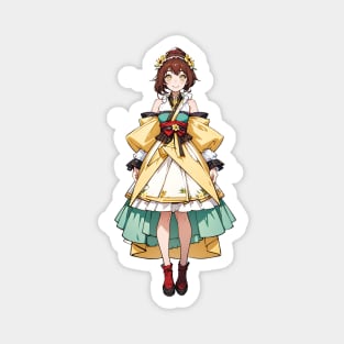 Cute happy anime girl in summer series Magnet