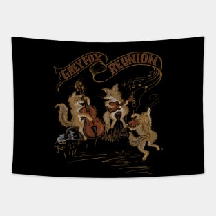 Grey Fox Reunion (black) Tapestry