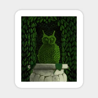 Hedge Owl Topiary Night Version Magnet