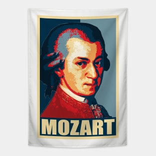 Mozart Propaganda Poster Pop Art Tapestry