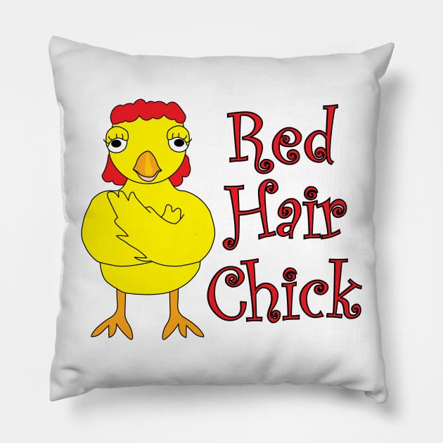 Red Hair Chick Pillow by Barthol Graphics