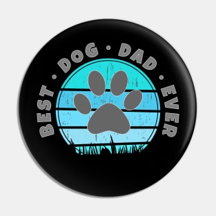 Best Dog Dad Ever Retro Sunset Vector v.4 Pin