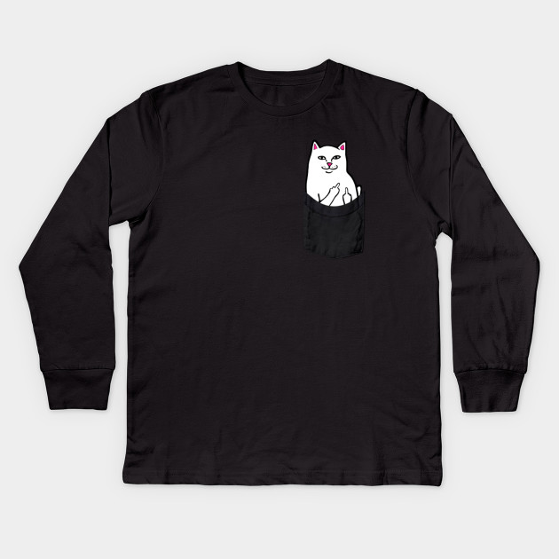 Middle Finger Cat In A Pocket Cat Giving Middle Finger Kids