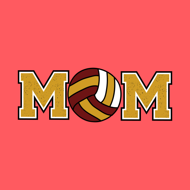 Volleyball Mom Gold and Maroon by capesandrollerskates 