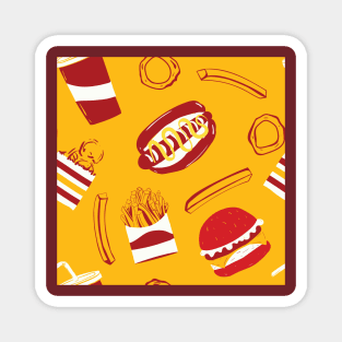 Fast Food Seamless Pattern Magnet