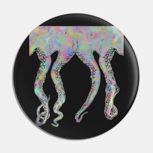 Weird rainbow octopus - pink Pin