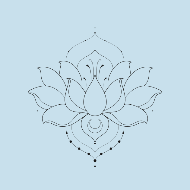 Blooming Lotus Flower / Simple Version / Soft Black by Human_Pretzel