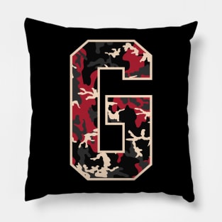 Initial Capital Letter G Camo Alphabet Gift Women Men Boys Girls Pillow