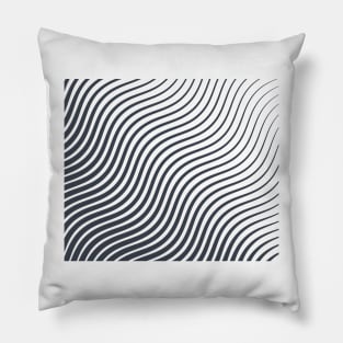 Wavy Lines Black And White Pillow