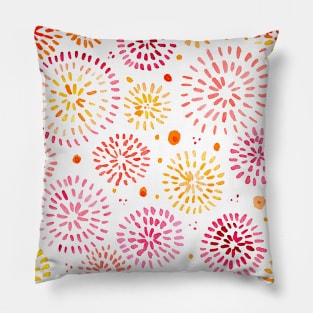 Abstract watercolor sparkles – yellow and orange Pillow