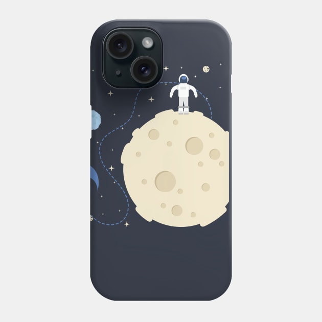 Moon Man Space Suit Rocket Ship Astronaut Lunar Landing Art Phone Case by FlashMac