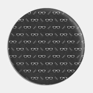 Glasses Pattern | 8 White BG Black Pin