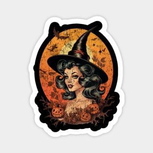 Vintage Witch - Halloween Design Magnet