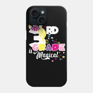 Third Grade Girls Unicorn Back to school Magical 3rd grader gift Phone Case