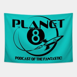 Planet 8 Logo Black Tapestry