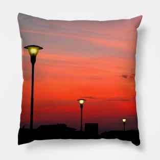 Sunset along the river Adige Verona Pillow