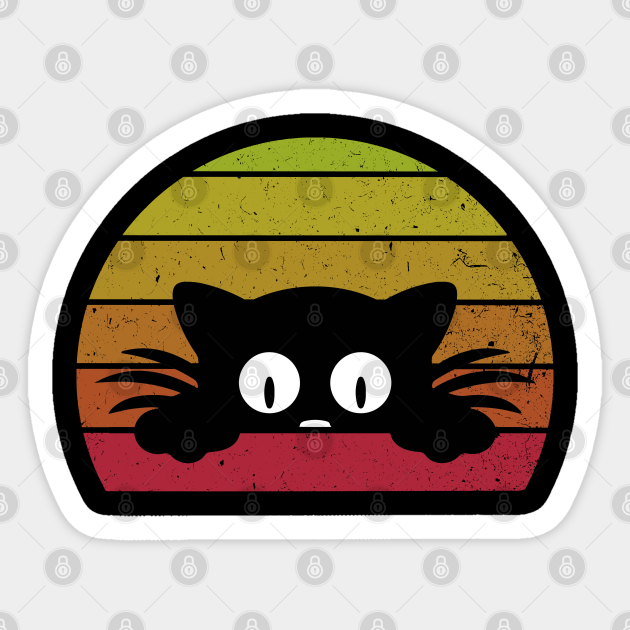 Vintage Black Cat - Black Cat - Sticker