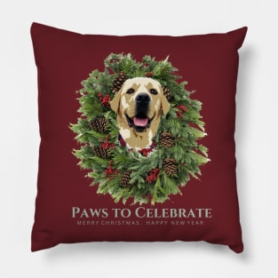 Paws to Celebrate with Yellow Labs Pillow