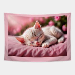 Cute, Sleeping little Kitten Tapestry