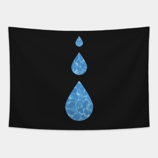 Water Drops Abstract - Water sign - The Five Elements Abstract  Symbol Tapestry