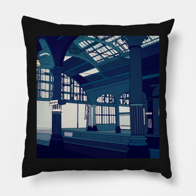 Darlington railway station Pillow by juliechicago