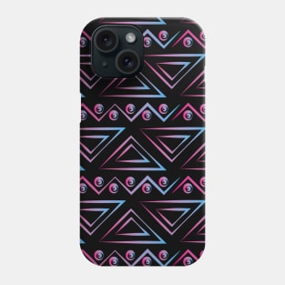 Triangles and circles Pattern design Purple and Teal Phone Case