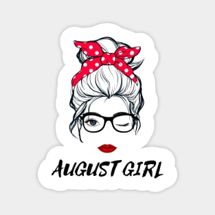 August Girl Woman Lady Wink Eye  Face Birthday Gift Magnet