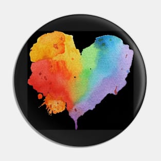 Copy of Rainbow Heart black background Pin