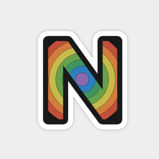 Retro Rainbow 'N' Sticker Magnet