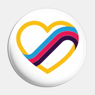 Polyamory Heart Symbol with Banner - New Colors! Pin