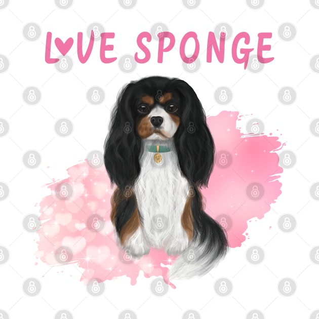 Tri-Colored Cavalier King Charles Spaniel Love Sponge by Cavalier Gifts