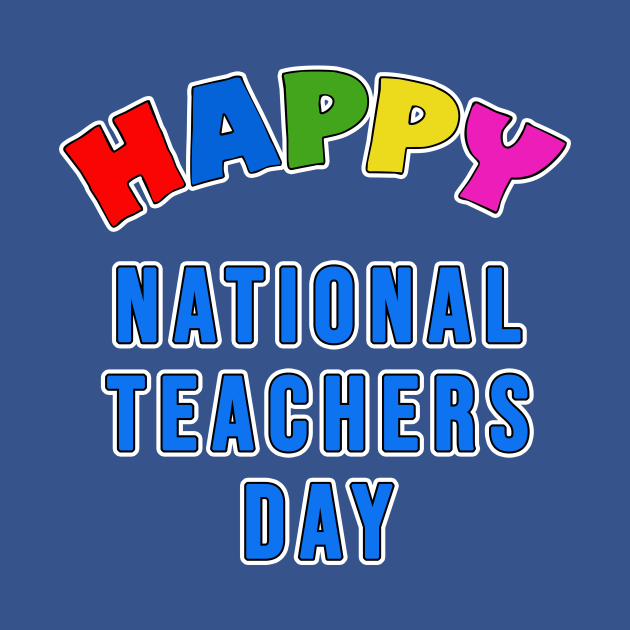 HAPPY NATIONAL TEACHERS DAY Colorful Teachers Gifts Tapestry