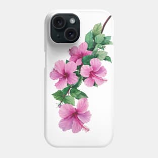 Watercolor hibiscus Phone Case