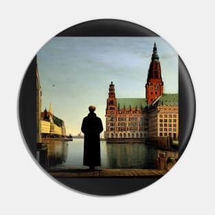 Hamburg in Caspar David Friedrich Style Pin