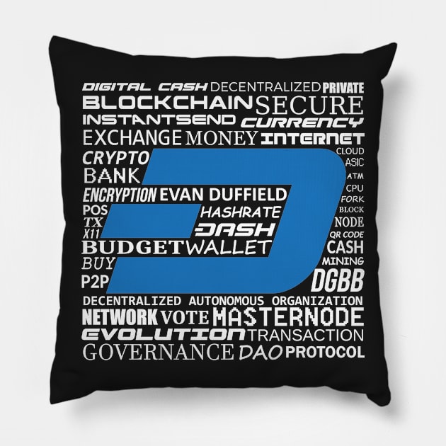 Dash Digital Cash Crypto Pillow by dash