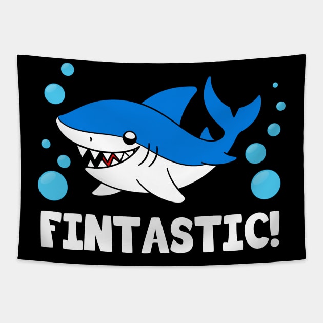 Cute Fintastic Shark Tapestry by KawaiiAttack