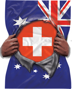 Switzerland Flag Australian Flag Ripped - Gift for Swiss From Switzerland Magnet