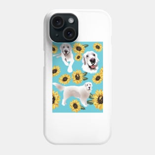 English Cream Golden Retriever Dog and Sunflowers Phone Case