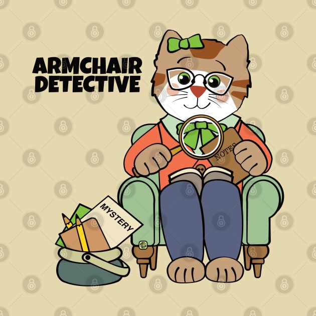 Armchair Detective Girl Cat by Sue Cervenka