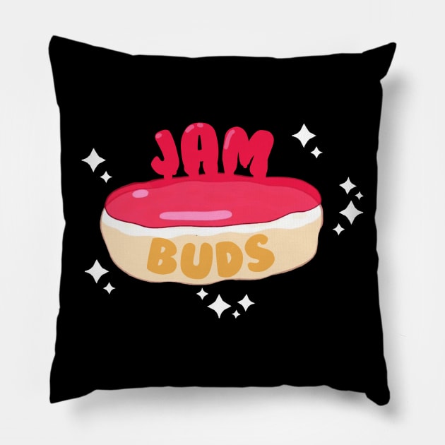 Jam Buds! Pillow by clemtalope