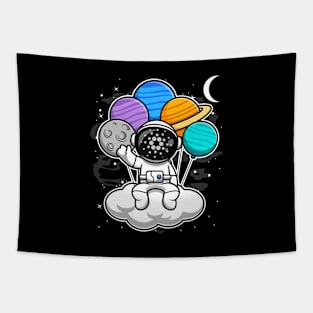 Astronaut Floating Cardano ADA Coin To The Moon Crypto Token Cryptocurrency Blockchain Wallet Birthday Gift For Men Women Kids Tapestry